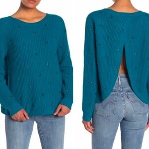 NWT Wildfox Erika Stud Stars Knit Sweater Open Back